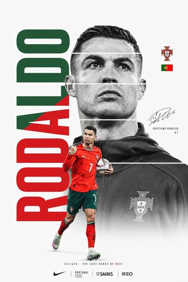 Create a premium FIFA World Cup poster design featuring a legendary football superstar. Minimalist w
