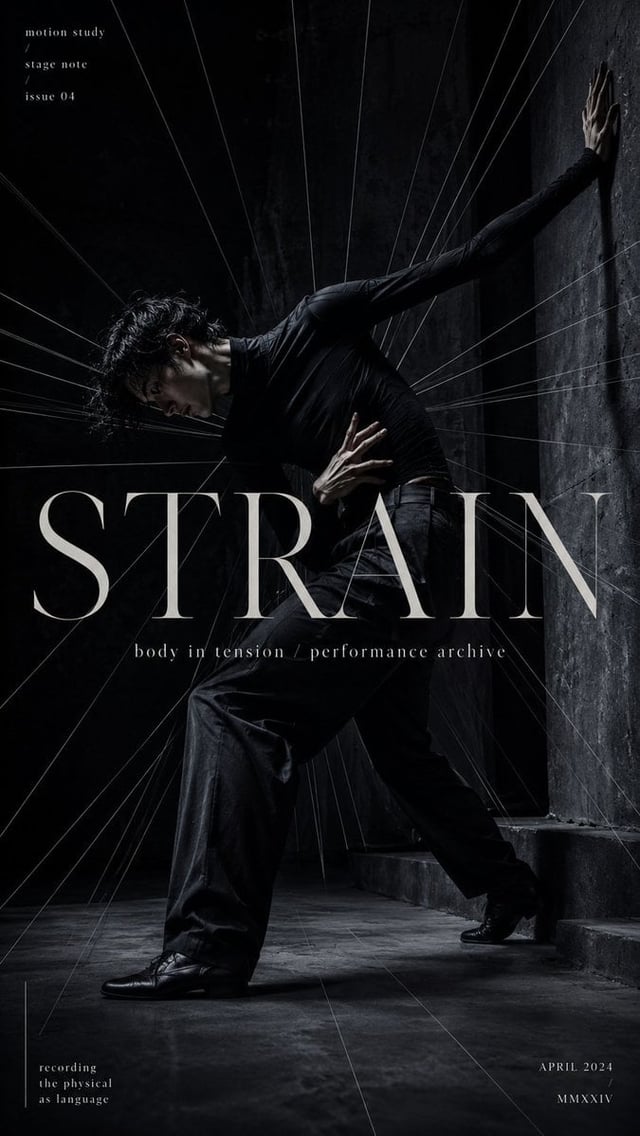 Create a high-end artist editorial poster with a strong fashion magazine, music visual and experimen
