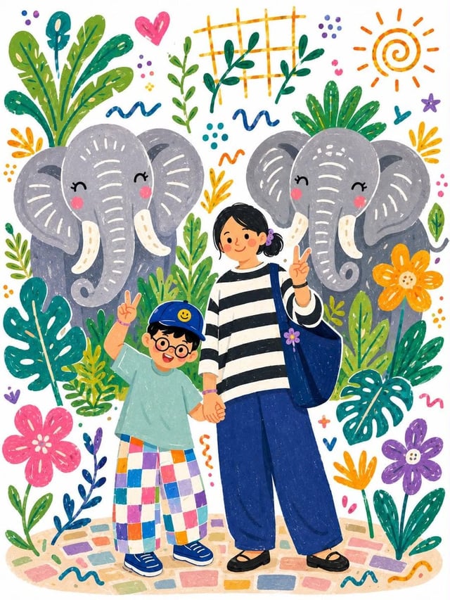 Transform the uploaded photo into a whimsical children's storybook illustration in a cute kawaii car