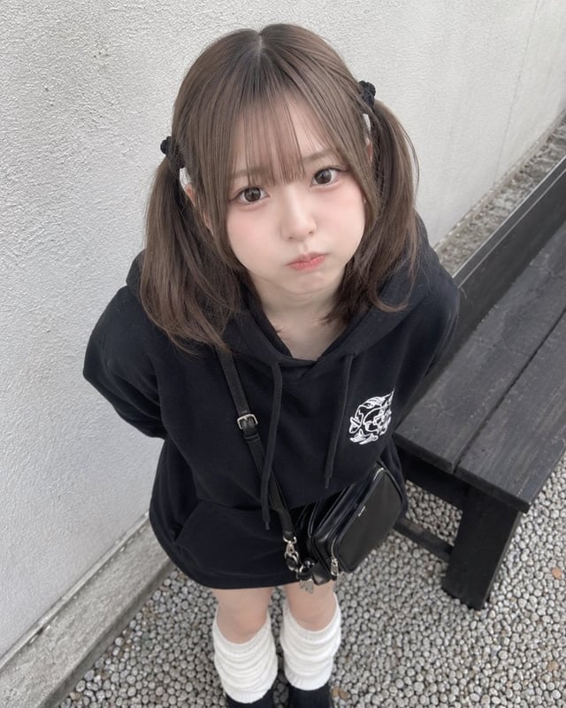 Ultra-realistic vertical smartphone photo of a fictional 18-year-old adult Japanese woman, faithfull