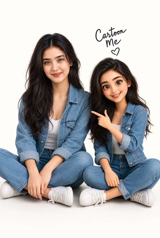Use given photo as the mandatory facial reference. Create a "Cartoon Me" image: a realistic version 