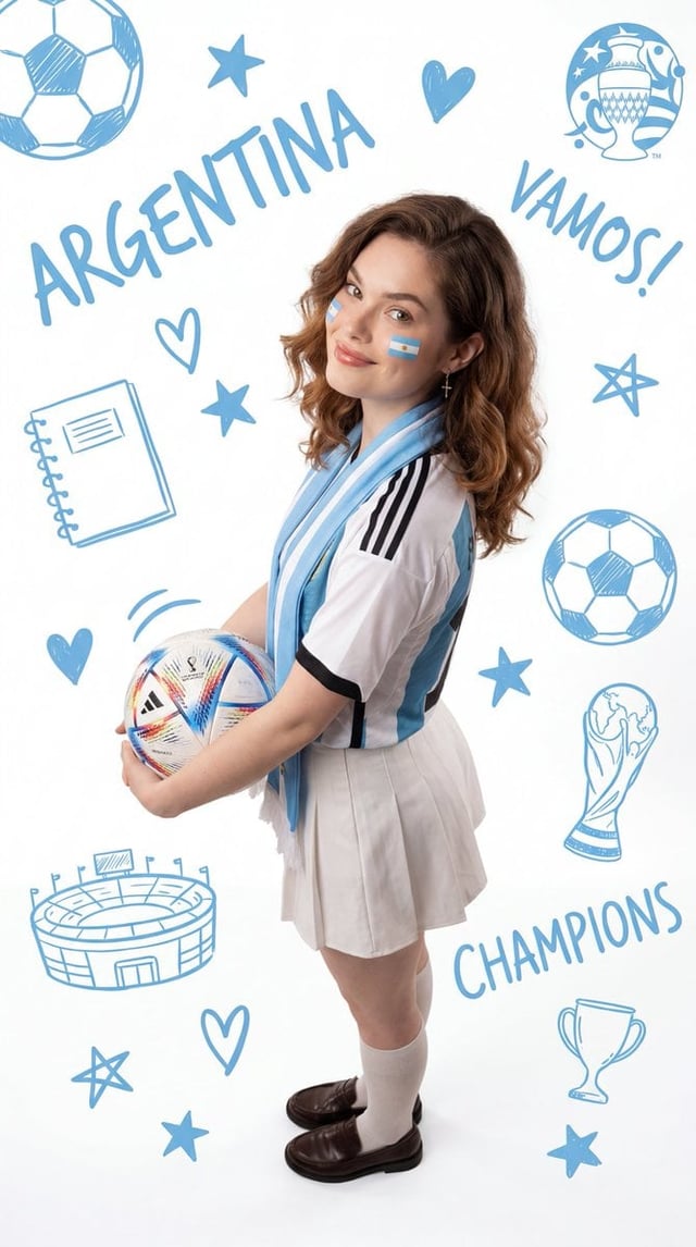 Ultra-realistic full-body photograph of a young woman with facial features matching the reference im