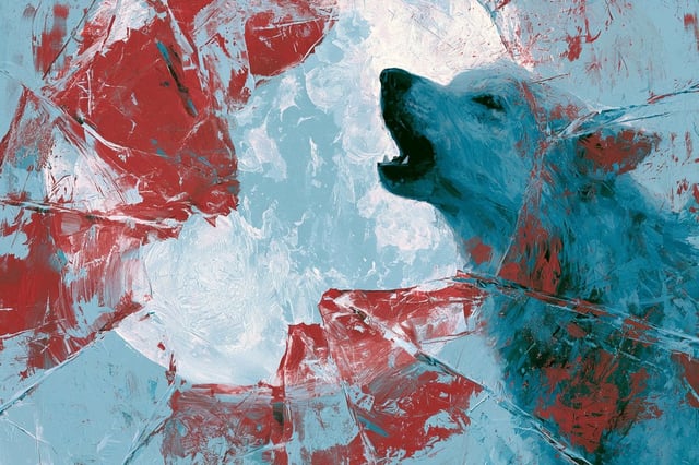A Shattered Mirror of Abstract Expressionism reflecting [Subject], with a Broken Glass Effect. The f