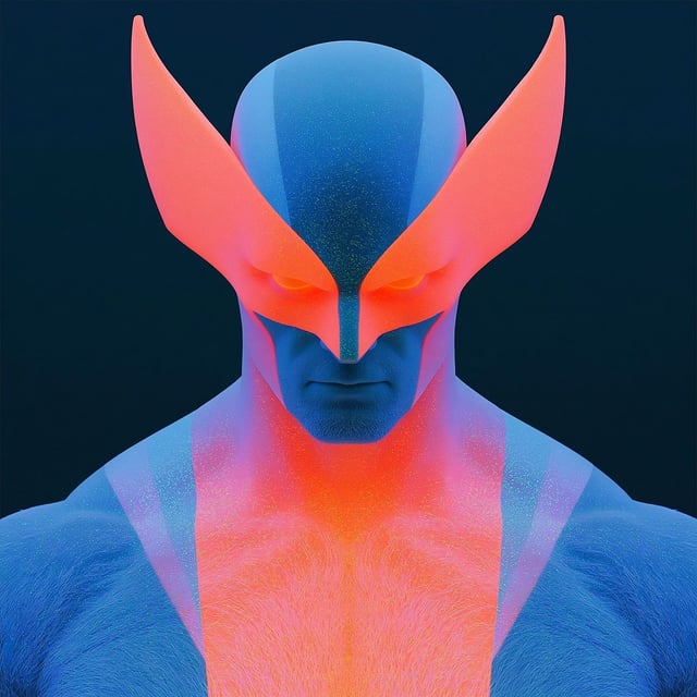 Ultraviolet [Character Name] character with glowing holographic bright vivid neon colours and biolum