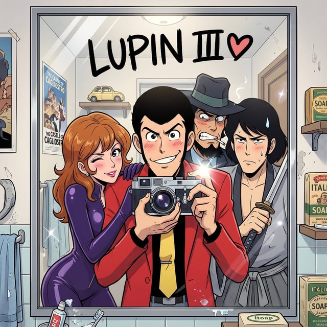 “High-quality anime-style illustrated render, vertical 1:1 composition, cel-shaded flat coloring wit