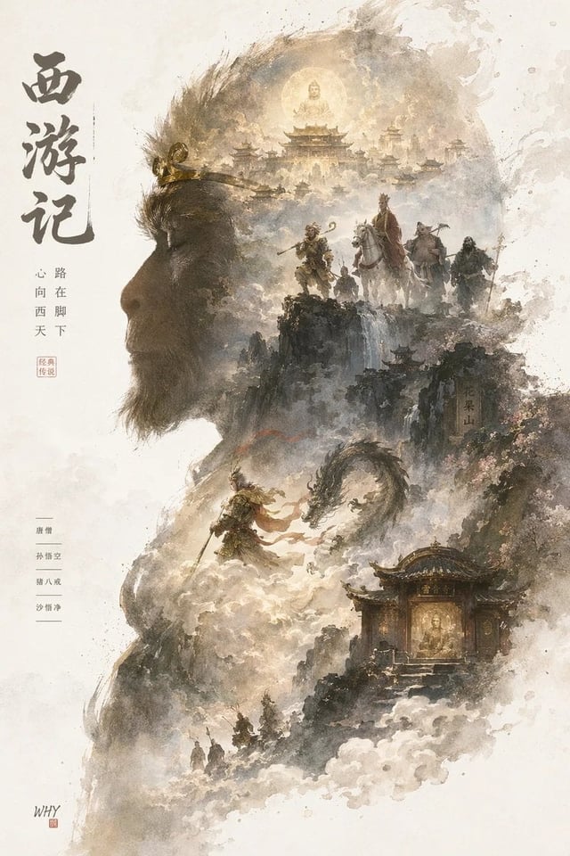 Collector's edition epic poster: a complete worldview and iconic scenes growing from a character's p
