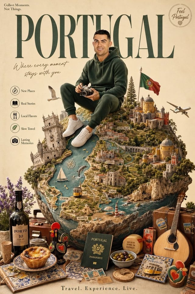 Create a premium luxury travel poster for [Portugal].