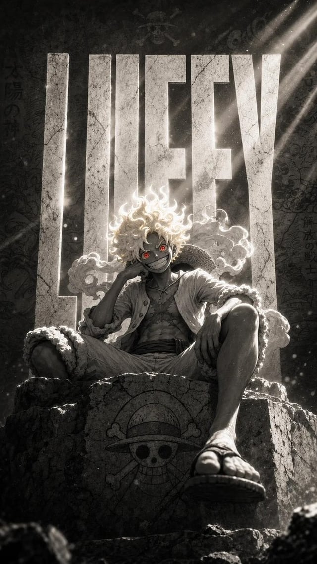 Create a dramatic cinematic anime character poster inspired by premium manga cover art. A powerful a