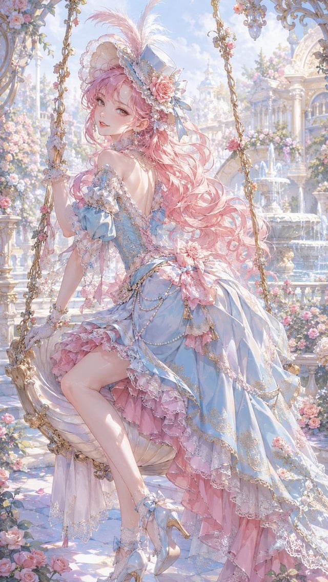 洛可可粉彩宫廷插画