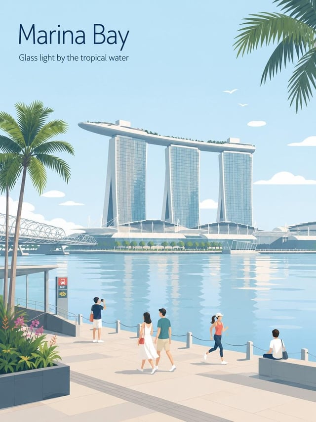 Create a minimalist vintage travel poster illustration of [City Destination], inspired by modern edi