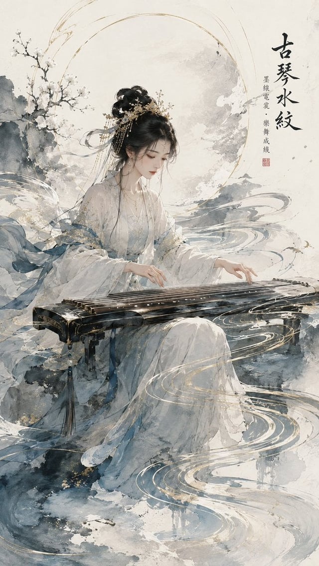 请生成一张 9:16 竖版、原创高级东方音乐视觉海报。