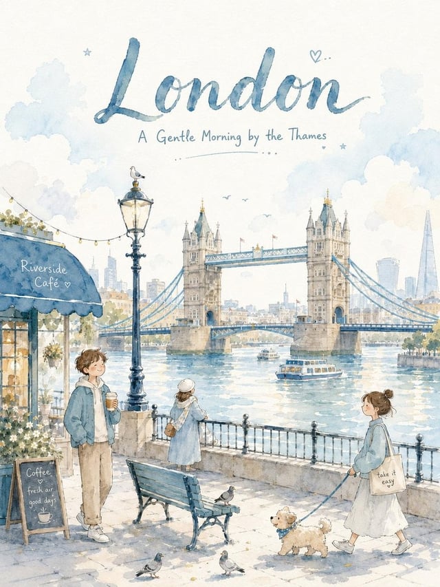 Create a dreamy watercolor travel illustration in the style of a premium storybook and vintage trave