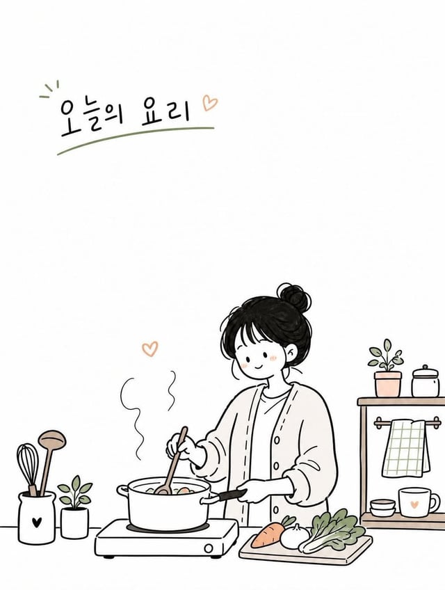 Create a simple and cute Korean doodled editorial illustration based on [Topic].
