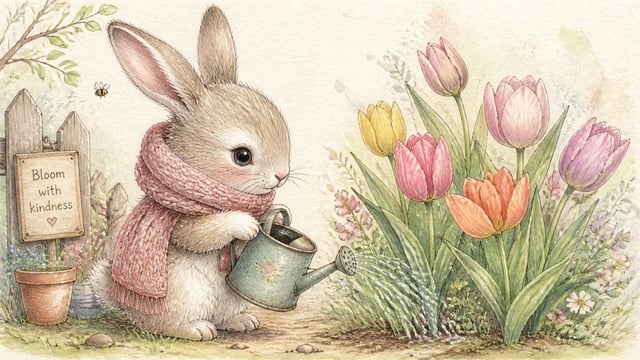 Cute hand-drawn illustration of [Subject], soft pencil outlines, warm pastel watercolor fills, charm