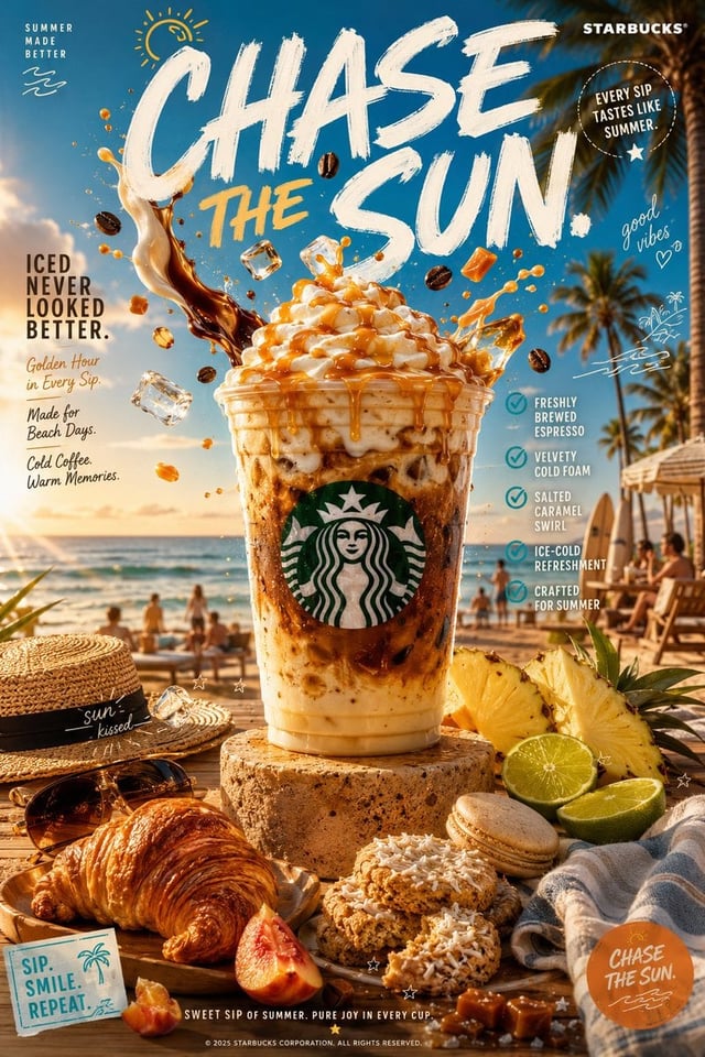 CREATE AN ULTRA-PREMIUM STARBUCKS SUMMER CAMPAIGN TITLED: