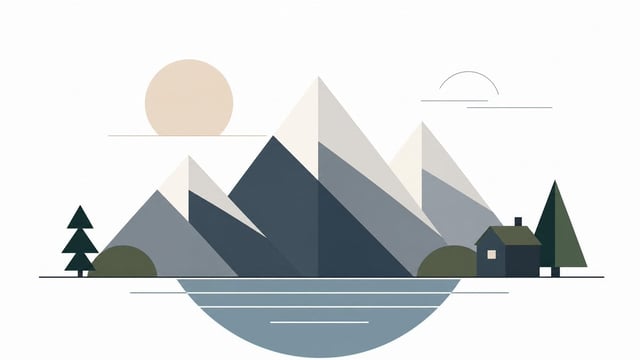 Depict [Subject] using only simple geometric forms – circles, rectangles, triangles, arcs, and strai