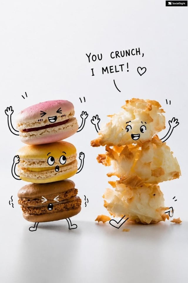 Take this product photo and add a playful hand-drawn doodle character on top of it — simple black li