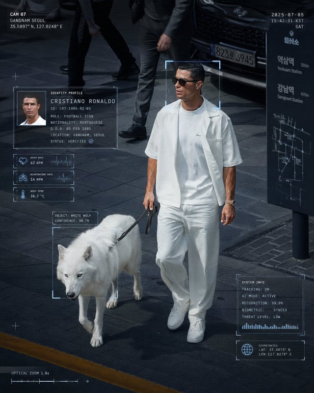 Cybercore editorial fashion photography of the attached man wearing a modern white Korean-inspired o
