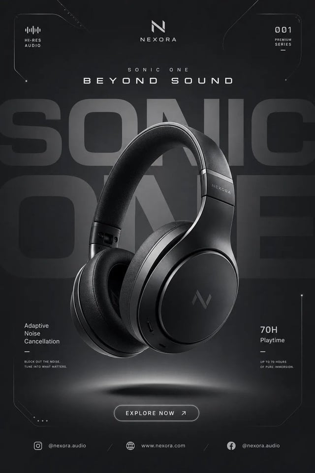 Create a premium modern tech product promotional social media poster for [BRAND NAME].