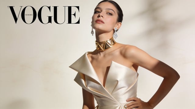 High-fashion editorial portrait of a [Subject], luxurious monochrome background, dramatic studio lig