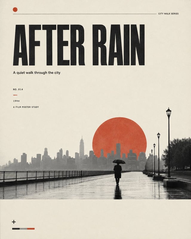Create one standalone minimalist cinematic editorial poster.