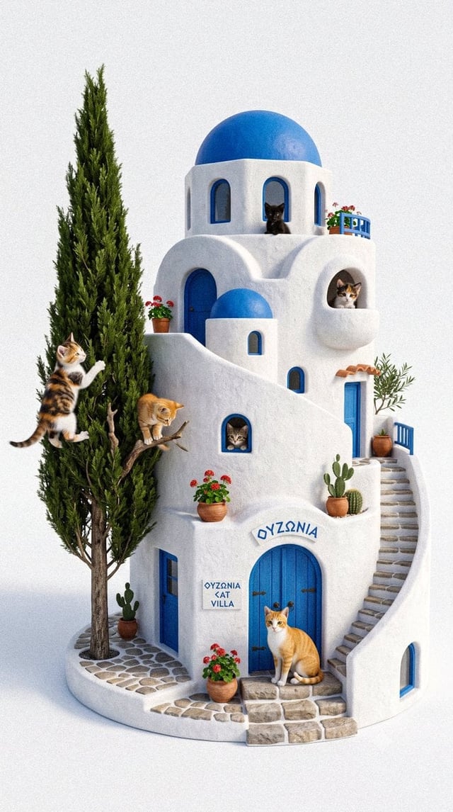 A breathtaking luxury cat house inspired by [Architecture Style], transformed into a highly detailed