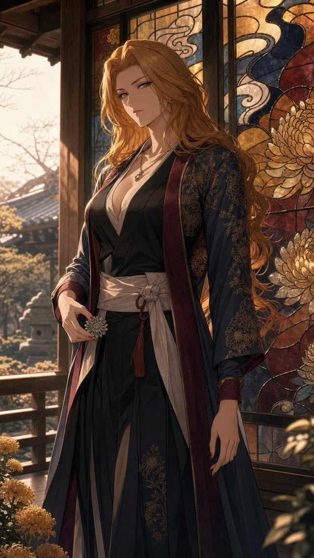 主体：成年女性 [角色名]，保留 [识别特征] 与 [核心气质]。