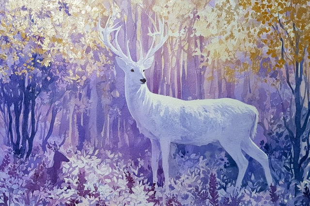 [Subject] portrayed in an Enchanted Watercolor Forest, where magical creatures and lush greenery abo