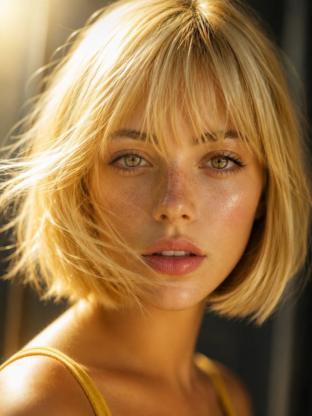 Ultra-realistic extreme close-up beauty portrait of an exceptionally beautiful young European woman,