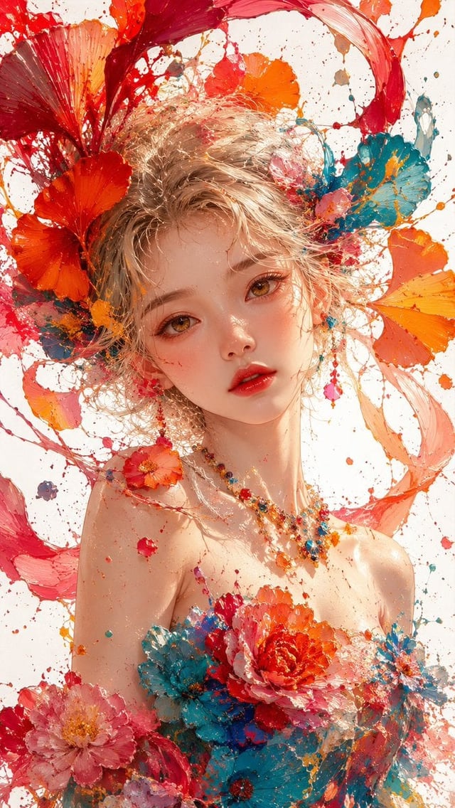Masterpiece, best quality, 8K ultra detailed, thick impasto oil painting, splashing paint texture, c