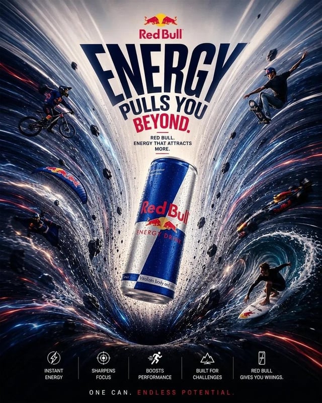 Create a premium 4:5 PRODUCT HAS GRAVITY advertising poster for [Product Brand] on a clean editorial