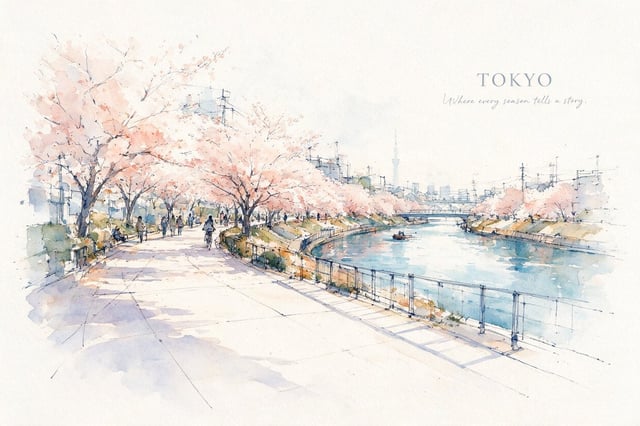 Create a refined horizontal aquarelle urban sketch of a peaceful, iconic outdoor location in [Place]