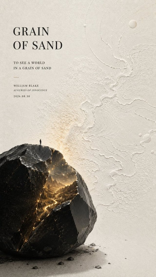 Create a 9:16 vertical contemporary literary art poster inspired by a famous literary line.