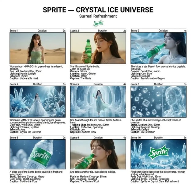 The Coldest Refreshment Beyond Reality" 15 Seconds Commercial SCENE 01 (0.0–1.5s) VISUAL: A frozen c