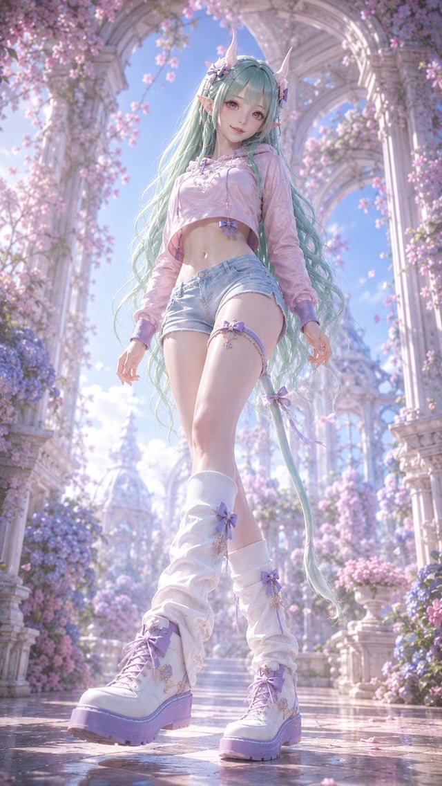 9:16 竖版，高精度 3D CG 东方幻想甜酷少女角色海报，3D CG oriental fantasy girl character portrait，anime-style 3D CG char