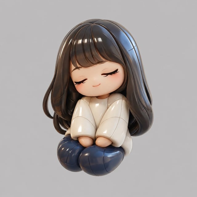 [Subject], ultra realistic 3D render, smooth inflated glossy plastic material, soft pillowy balloon 