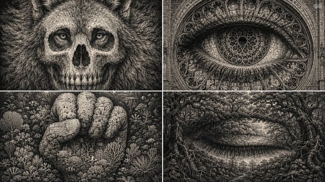 2x2 grid, 16:9, AI inferred topics: Anchor: A single image that reads unmistakably as [High-Frequenc