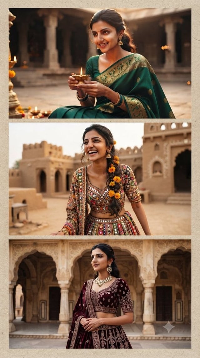 A three-panel vertical composite image, presented on a light, textured paper background, showcases a