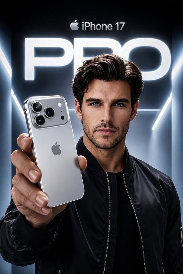 Create an ultra-premium Apple-style product campaign using the uploaded image as the exact facial re