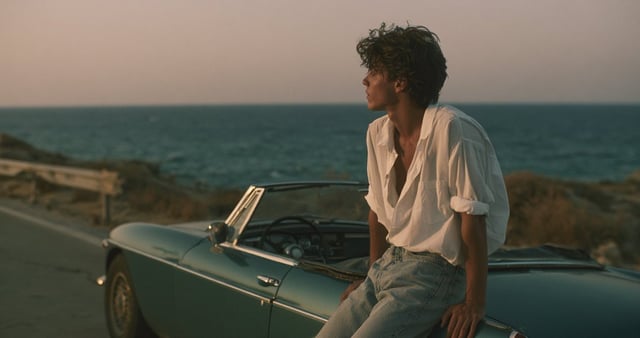 Cinematic [shot type] of [main character or characters] [specific action] in [Mediterranean location