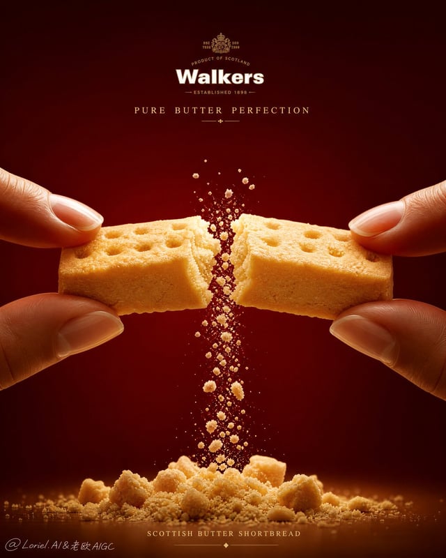 Create an ultra-premium commercial poster for DANISA Butter Cookies, pushing the Milk Cloud Orbit di