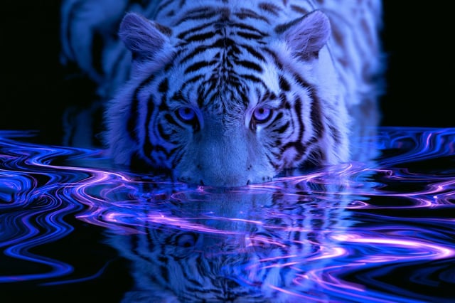 A Fractal Reflections representation of [Subject], where the mirrored surface is infused with the in