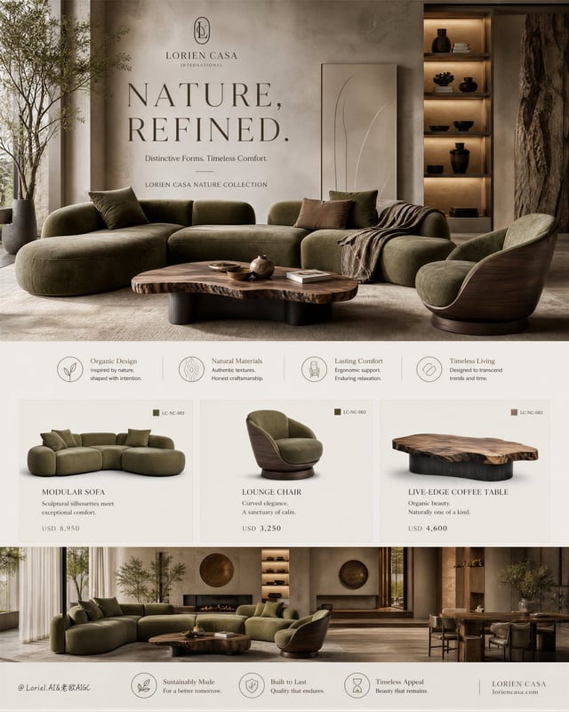 Create an ultra-premium real estate interior sales poster for a self-created international luxury pr