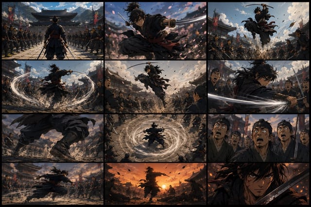 A legendary lone samurai stands in the heart of Korea’s Joseon-era capital, surrounded by traditiona