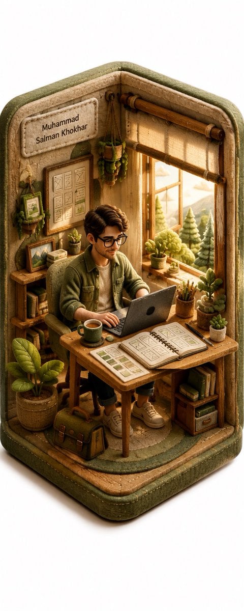 Create a 3D isometric diorama illustration of an original character named [Character Name], peaceful