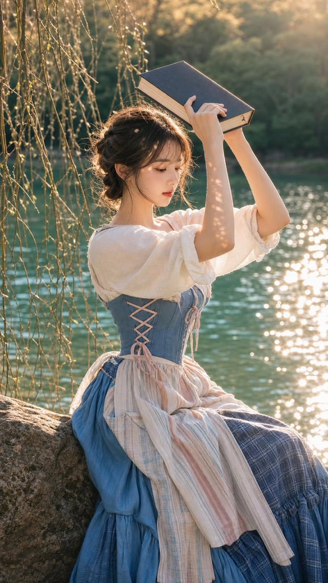A breathtaking young woman with an exceptionally youthful, fresh, delicate appearance, soft feminine