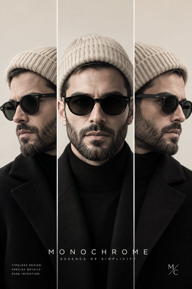 A high-fashion editorial portrait of the same young man with the same facial structure, detailed ful