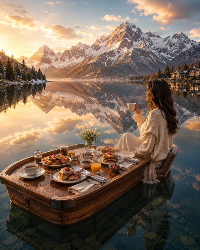 Create an ultra-realistic cinematic luxury travel photograph in portrait (9:16).