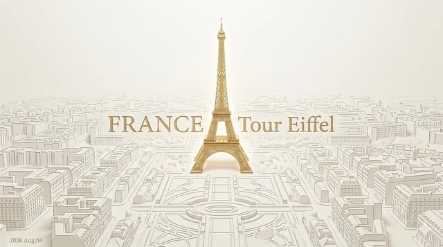 Create a premium minimalist architectural presentation of [Landmark Name] in [Country City].