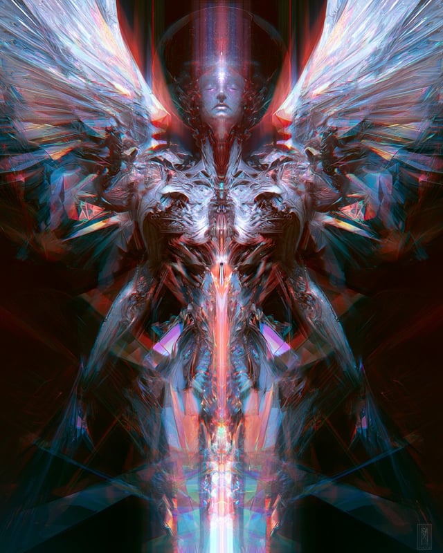 A Fractured Prism Refractions depiction of [Subject], where shattered prisms and refracted light cre